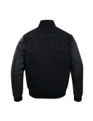 Boston Celtics Triple Black Varsity Wool and Leather Jacket