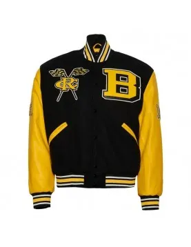 Bowie State University Black and Gold Varsity Jacket - Unisex Wool &amp; Leather