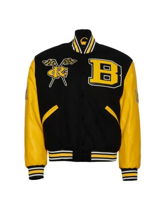Bowie State University Black and Gold Varsity Jacket - Unisex Wool & Leather