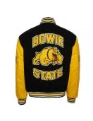 Bowie State University Black and Gold Varsity Jacket - Unisex Wool & Leather