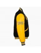 Bowie State University Black and Gold Varsity Jacket - Unisex Wool & Leather