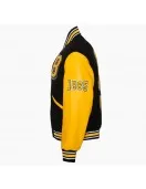 Bowie State University Black and Gold Varsity Jacket - Unisex Wool & Leather