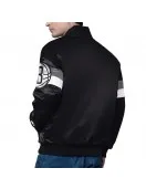 Brooklyn Nets Triple Option Varsity Satin Jacket Brooklyn Nets Triple Option Varsity Satin Jacket