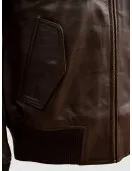 Brown Sheep Leather Bomber Jacket