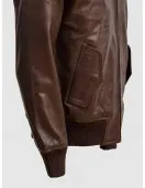 Brown Sheep Leather Bomber Jacket