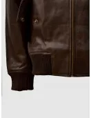 Brown Sheep Leather Bomber Jacket