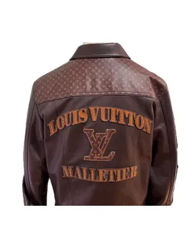 BTS' J-Hope X LV Brown Leather Jacket