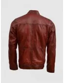 Burgundy Waxed Leather Jacket