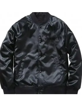 Cha Cha Beat Boy Black Satin Bomber Trendy Jacket