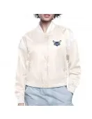 Charlotte Hornets Printed Logo Varsity Satin Jacket Charlotte Hornets Printed Logo Varsity Satin Jacket