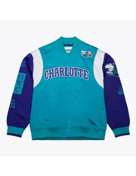 Charlotte Hornets Team Origins Teal Satin Jacket