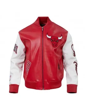Chicago Bulls City Signature Men's Leather Varsity Jacket