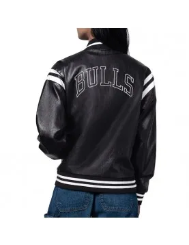 Chicago Bulls High Heat Vegan Black Varsity Leather Jacket