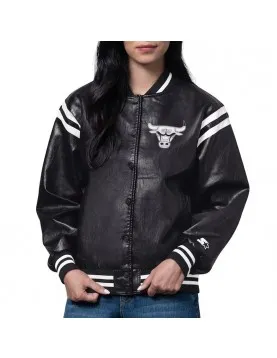 Chicago Bulls High Heat Vegan Black Varsity Leather Jacket