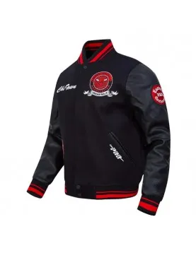 Chicago Bulls Team Badge Classic Rib Varsity Jacket