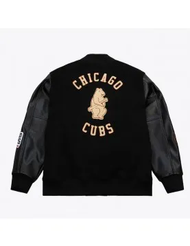 Chicago Cubs Black Out Vintage Logo Varsity Jacket