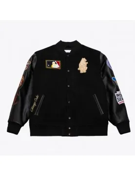 Chicago Cubs Black Out Vintage Logo Varsity Jacket