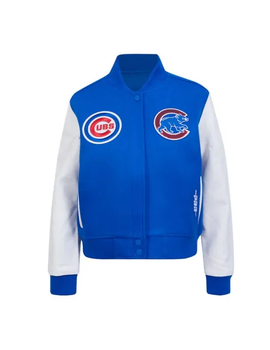 Chicago Cubs Game Day Classics Royal Varsity Wool/Leather Jacket