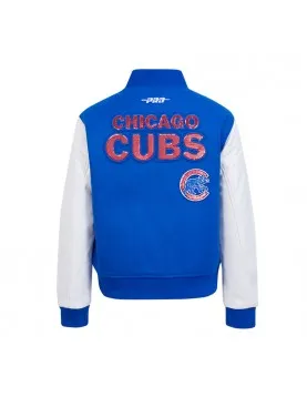 Chicago Cubs Game Day Classics Royal Varsity Wool/Leather Jacket