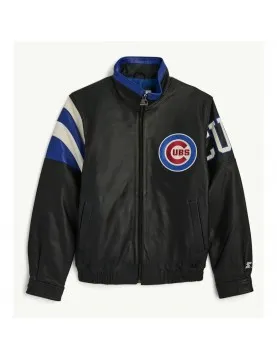 Chicago Cubs Retro Full Zip Leather Jacket