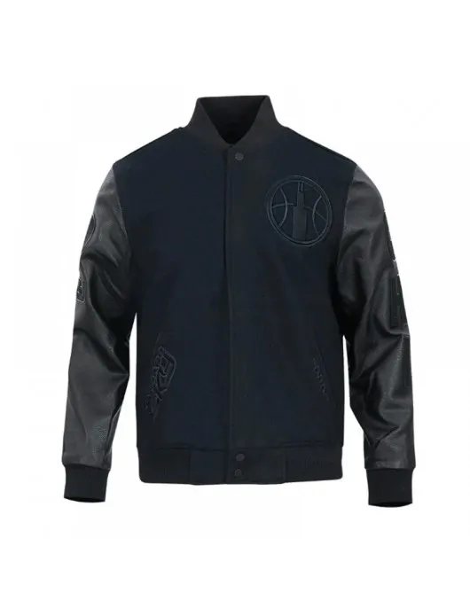 Chicago Sky Triple Black Varsity Jacket Chicago Sky Triple Black Varsity Jacket
