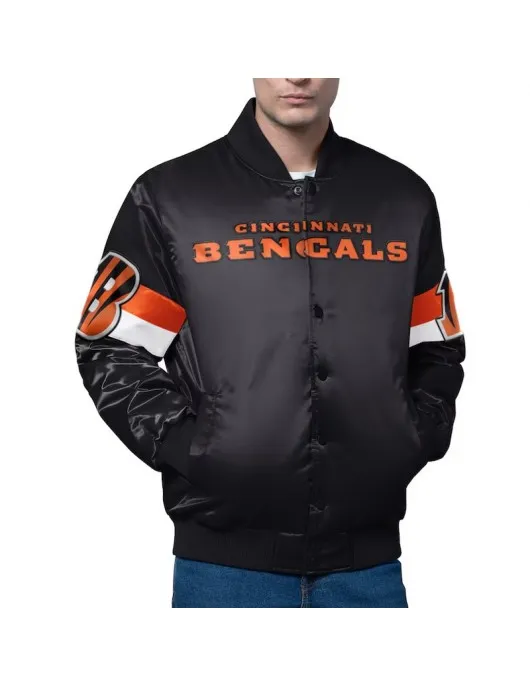Cincinnati Bengals Triple Option Varsity Satin Jacket