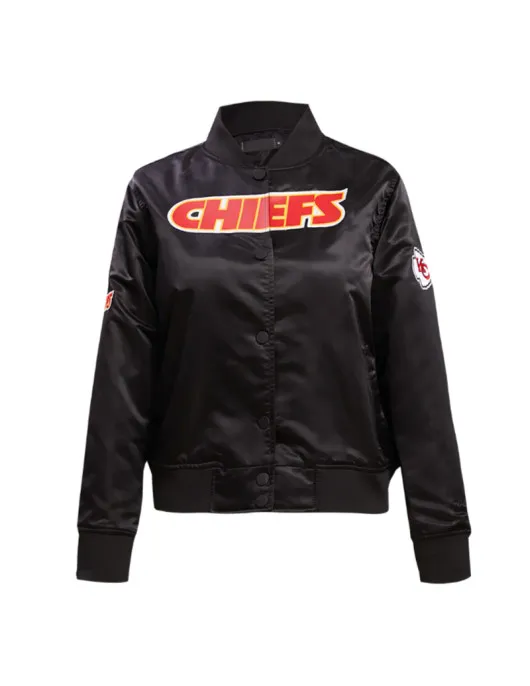 Classic Kansas City Chiefs Black Satin Jacket