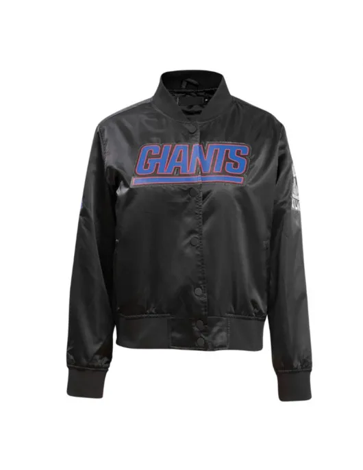 Classic New York Giants Black Satin Jacket