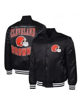 Cleveland Browns Adaptive Team Graphic Varsity Satin Jacket