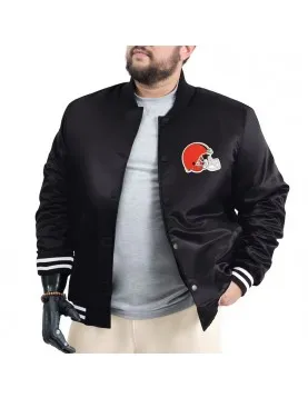 Cleveland Browns Adaptive Team Graphic Varsity Satin Jacket