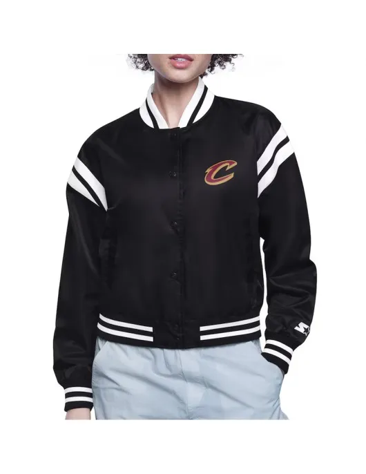 Cleveland Cavaliers Printed Logo Varsity Satin Jacket