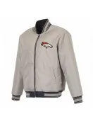 Denver Broncos Navy/Gray Full-Zip Reversible Flight Jacket