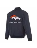 Denver Broncos Navy/Gray Full-Zip Reversible Flight Jacket
