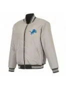 Detroit Lions Black/Gray Full-Zip Reversible Flight Jacket
