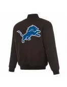 Detroit Lions Black/Gray Full-Zip Reversible Flight Jacket