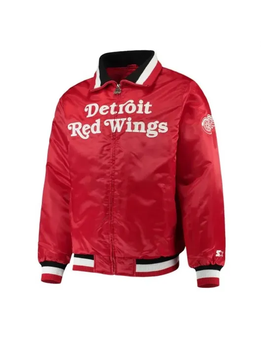 Detroit Red Wings Captain II Full-Zip Red Satin Jacket