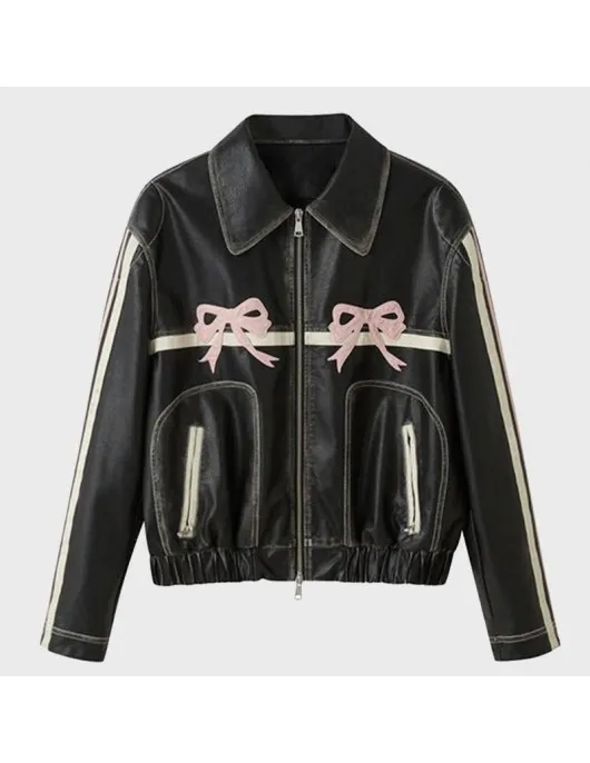 Diddi Moda Bow Leather Jacket Diddi Moda Bow Leather Jacket