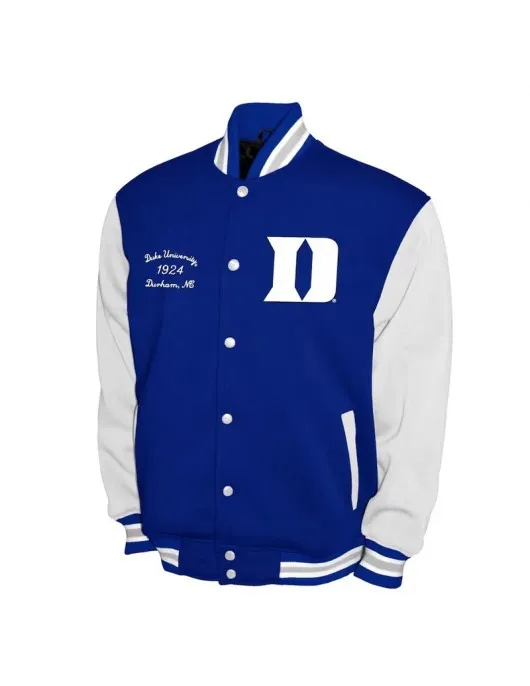 Duke Blue Devils Fleece Royal and White Varsity Jacket