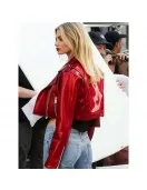 Elle Quist NY City Red Cropped Leather Jacket