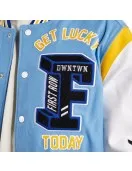 First Row Road Fortune University Blue Varsity Jacket First Row Road Fortune University Blue Varsity Jacket