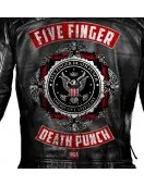 Five Finger Death Punch Biker Black Leather Jacket