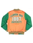 Florida A&M Orange and Green Baseball Jacket Florida A&M Orange and Green Baseball Jacket