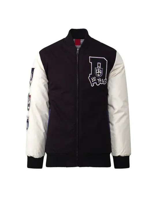 Fremantle Dockers Collegiate Black and White Varsity Jacket