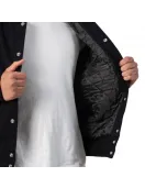 Genuine Leather & Black Wool Varsity Letterman Jacket