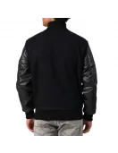 Genuine Leather & Black Wool Varsity Letterman Jacket