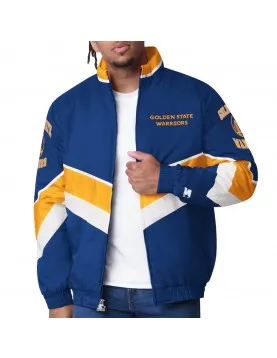 Golden State Warriors Captain Royal Varsity Satin Jacket