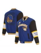 Golden State Warriors Royal and Black Varsity Wool Jacket