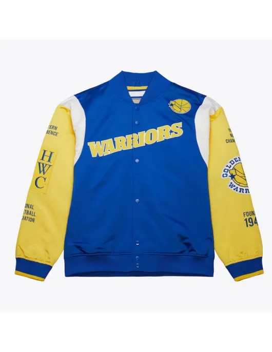 Golden State Warriors Team Origins Royal Satin Jacket Golden State Warriors Team Origins Royal Satin Jacket