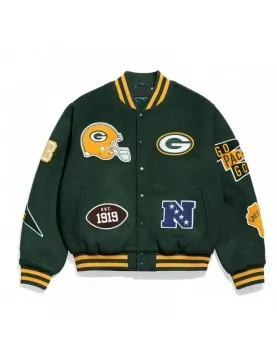 Green Bay Packers Green Varsity Wool Jacket - Pennant Edition