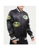 Green Bay Packers Old English Classic Rib Satin Jacket Green Bay Packers Old English Classic Rib Satin Jacket